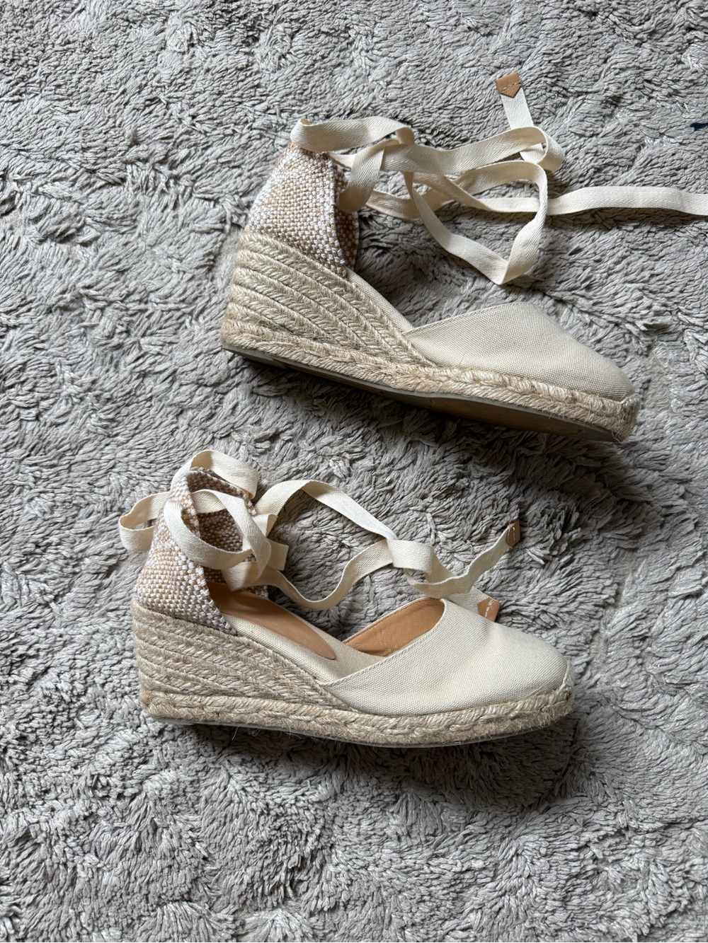 Castaner Carina 60mm Wedge Espadrille in ivory white